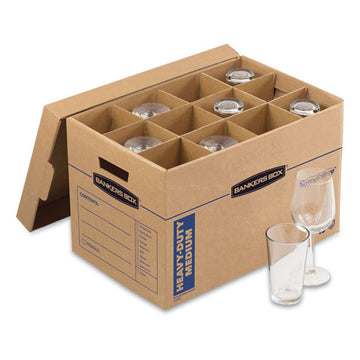 Bankers Box® Smoothmove Kitchen Moving Kit, Medium, Half Slotted Container (hsc), 18.5" X 12.25" X 12", Brown Kraft-blue freeshipping - TVN Wholesale